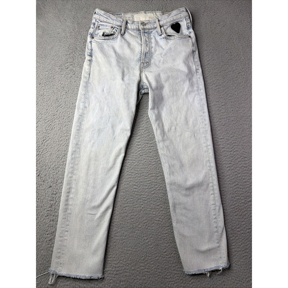 Mother Jeans "The Tomcat Ankle fray" Hem 27 distressed light wash